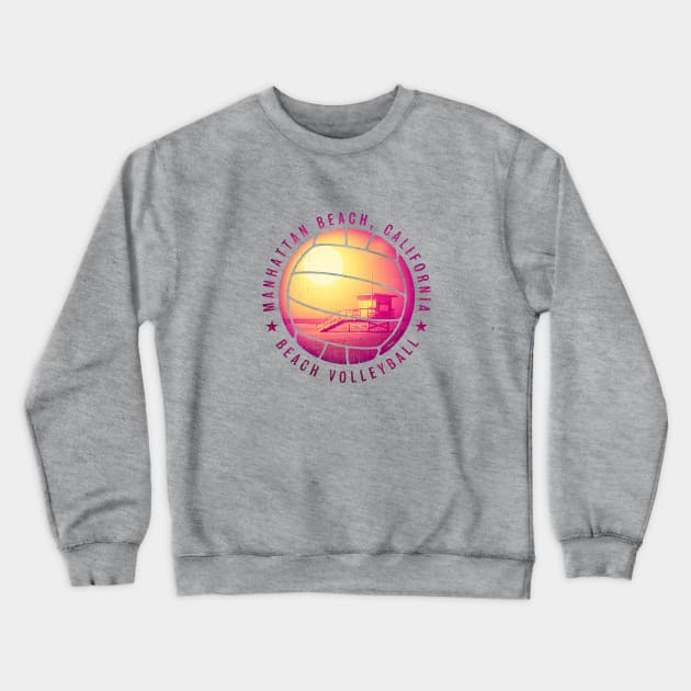 Beach Volleyball - Manhattan Beach Crewneck Sweatshirt by cjboco